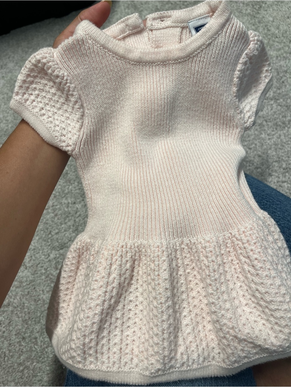 Janie and Jack Pink Knit Peplum Dress